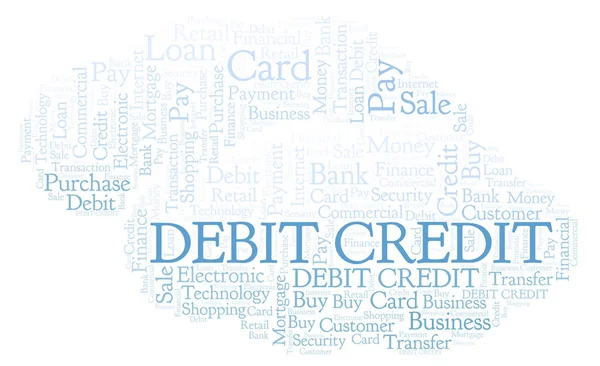 Crédito de débito palabra nube . —  Fotos de Stock