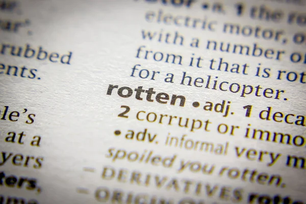 字典中的单词或短语 Rotten. — 图库照片