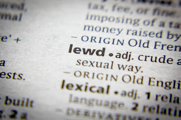 Word or phrase Lewd in a dictionary. — Stock Photo, Image