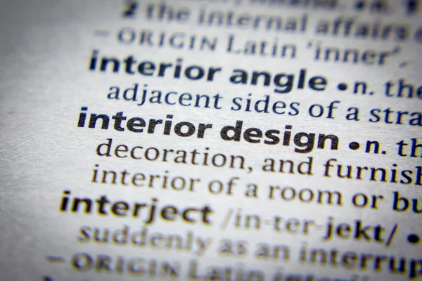 Word or phrase Interior design in a dictionary. — Stock Photo, Image