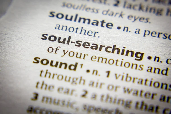 Word or phrase Soul-searching in a dictionary.