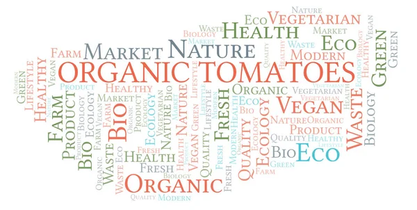 Organic Tomatoes word cloud. — Stok Foto