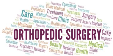 Ortopedik Cerrahi kelime bulut vektör sadece metin ile yapılan.