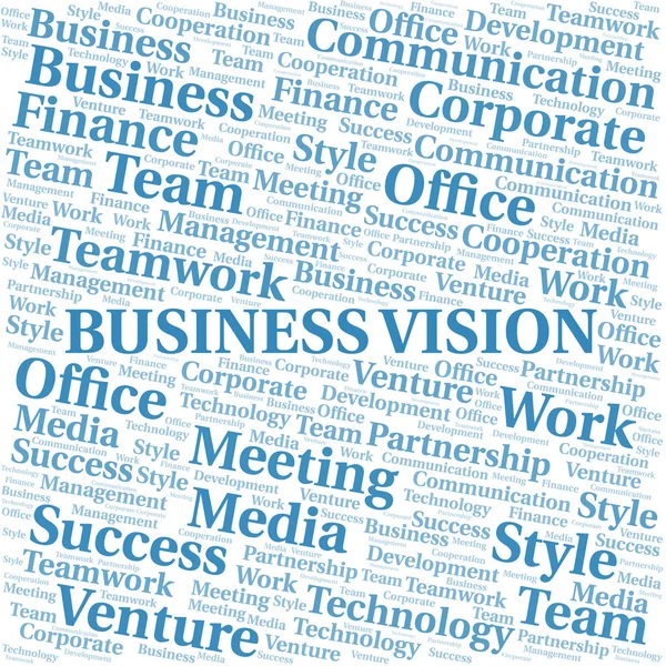 Business Vision Word Cloud. Collage nur mit Text. — Stockvektor