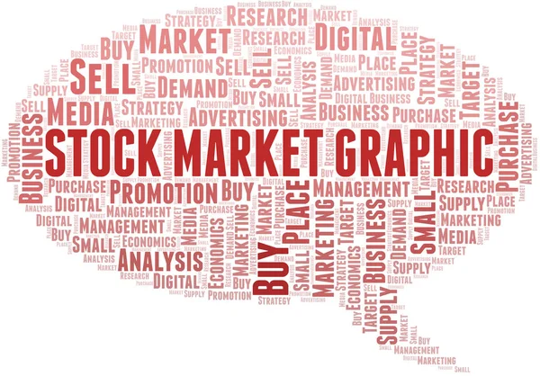 Stock Market grafiska Ordmoln. Vektor gjord med endast text. — Stock vektor