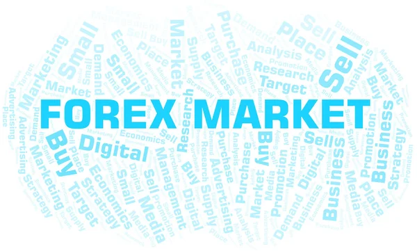 Forex Market word cloud. Vecteur réalisé uniquement avec du texte . — Image vectorielle