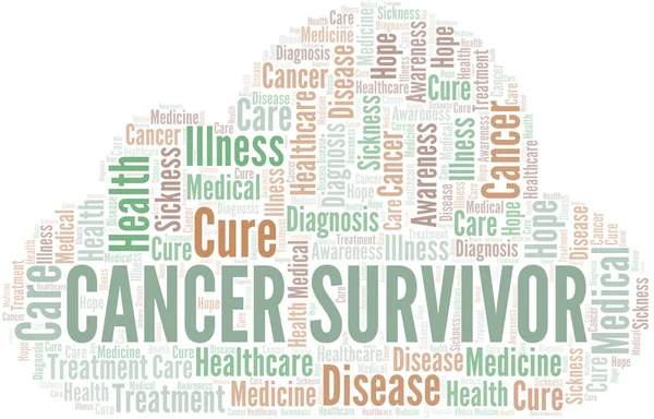 Cancer Survivor ord sky. Vektor lavet udelukkende med tekst . – Stock-vektor
