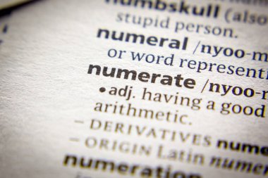 Sözlükte Sözcük veya tümcecik Numerate.