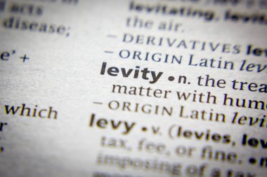 Sözlükteki sözcük veya tümcecik Levity.