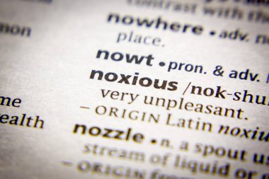 Sözlükte Sözcük veya tümcecik Noxious.