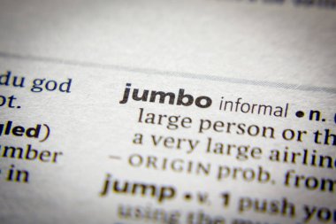 Sözlükteki sözcük veya tümcecik Jumbo.