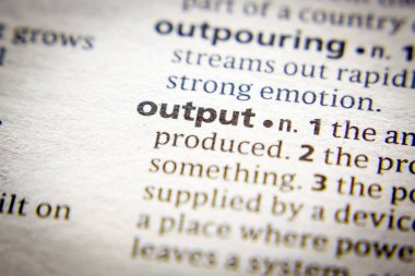 Sözlükteki sözcük veya tümcecik Çıktısı.