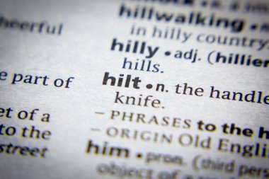 Sözlükteki kelime veya tümcecik Hilt.