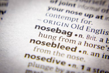 Sözlükteki sözcük veya tümcecik Nosebag.