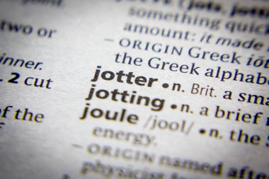 Sözlükte Kelime veya tümcecik Jotter.