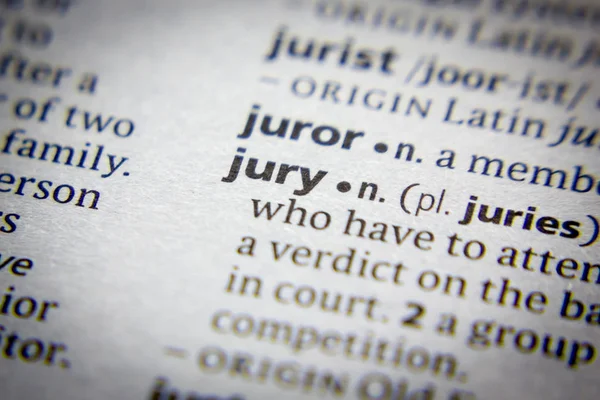 Palavra ou frase Júri em um dicionário . — Fotografia de Stock