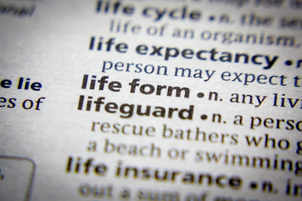Word or phrase Life form in a dictionary. — Stock Photo, Image