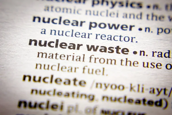 Word or phrase Nuclear waste in a dictionary.