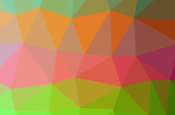 Ilustración de fondo polivinílico bajo horizontal abstracto verde, naranja, rosa, rojo. Hermoso patrón de diseño polígono . —  Fotos de Stock
