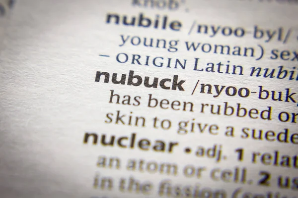 Слово або фраза Nubuck в словнику. — стокове фото