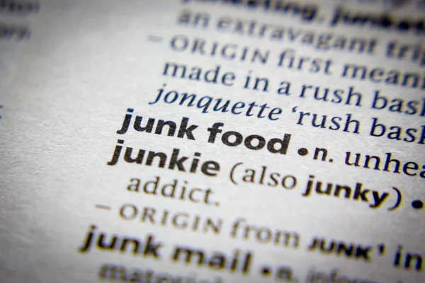 Word or phrase Junk food in a dictionary.