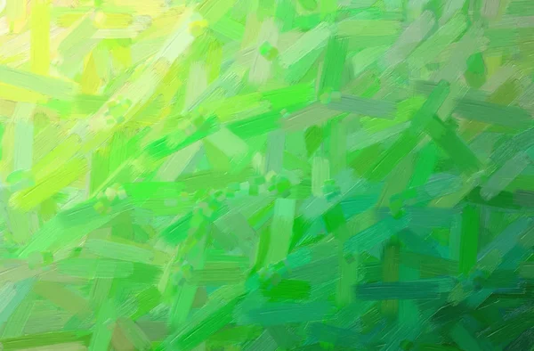 큰 붓 배경이 있는 녹색 오일 페인트의 노골적 인 삽화 — 스톡 사진