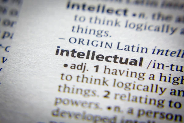 Ord eller fras intellektuell i en ordbok. — Stockfoto