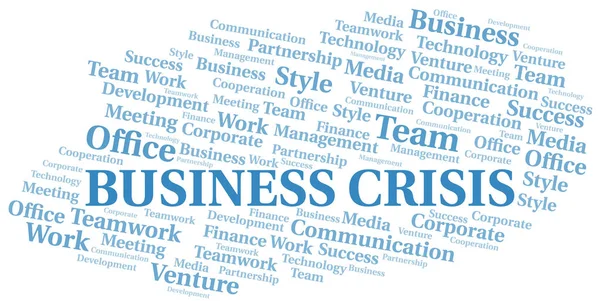 Business Crisis nuvem de palavras. Colagem feita apenas com texto . — Vetor de Stock