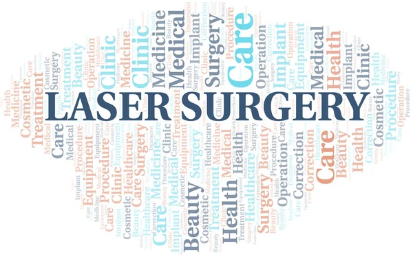 Laser Chirurgie mot nuage vecteur fait avec du texte seulement . — Image vectorielle