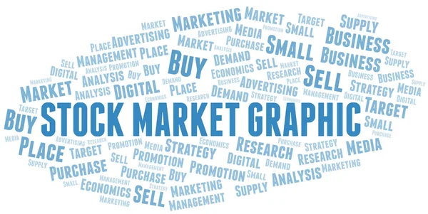 Stock Market grafiska Ordmoln. Vektor gjord med endast text. — Stock vektor
