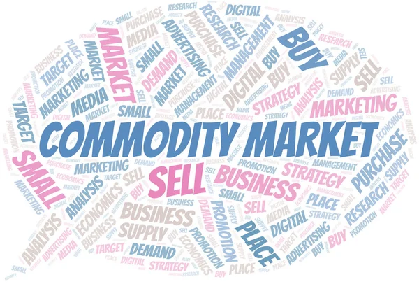 Commodity Market word cloud. Vector made with text only. — Stock Vector