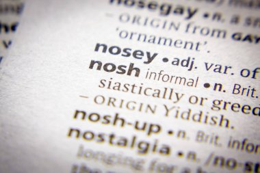 Sözlükte Sözcük veya tümcecik Nosh.