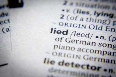 Sözlükte Yalan Bulunan Sözcük veya tümcecik.