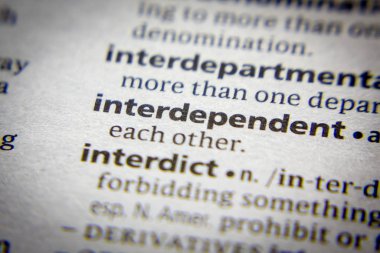 Sözlükte Birbirine Bağlı Sözcük veya tümcecik.