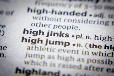 Sözlükte sözcük veya tümcecik Yüksek jinks.