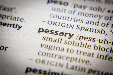 Sözlükte Sözcük veya tümcecik Pessary.