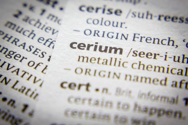 Sözlükte Kelime veya tümcecik Cerium.