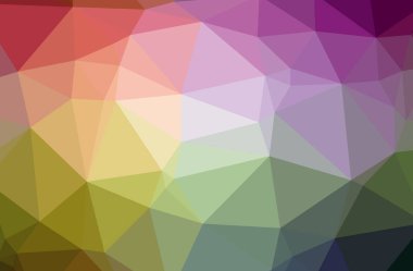 İllüstrasyon soyut yeşil, turuncu, pembe, kırmızı yatay düşük Poli arka plan. Güzel çokgen tasarım deseni. 