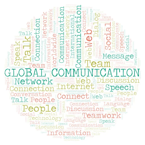 Globale mededeling woord wolk. — Stockfoto