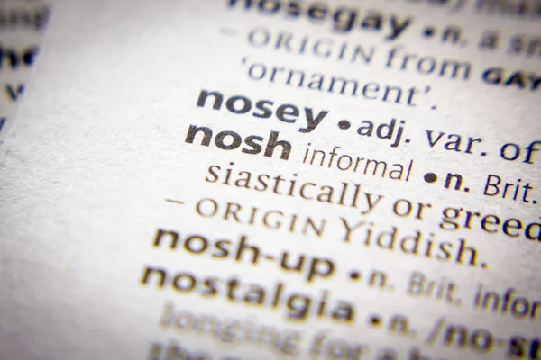 Sözlükte Sözcük veya tümcecik Nosh.