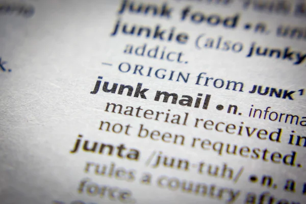 Word or phrase Junk mail in a dictionary.