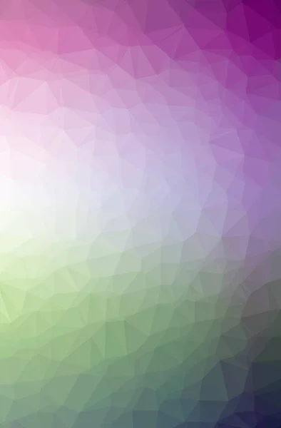 Ilustrace abstraktního zeleného, fialového svislého, nízké Poly-pozadí. Překrásný model designu mnohoúhelníků. — Stock fotografie
