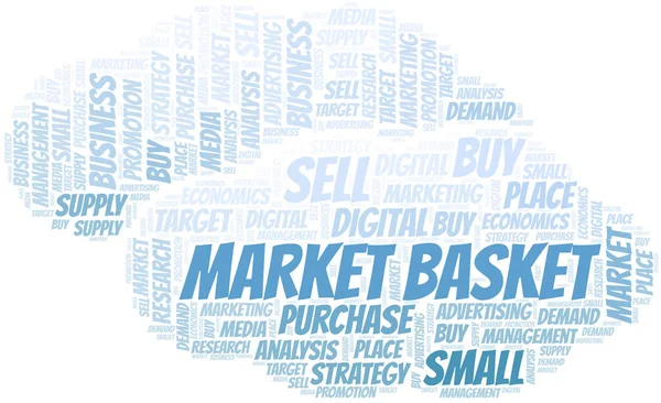 Market Basket nuvem de palavras. Vetor feito apenas com texto . — Vetor de Stock