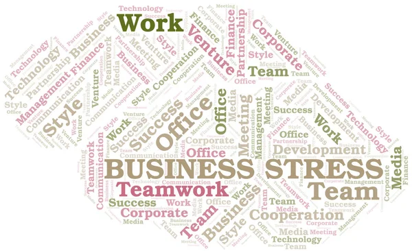 Business Stress word cloud. Collage made with text only. — Stock Vector