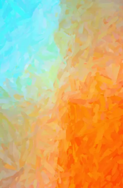 Abstrakcja ilustracja niebieski, pomarańczowy tło Impasto impresjonistów — Zdjęcie stockowe