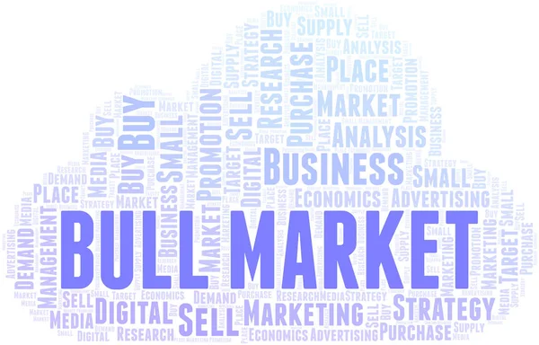 Bull Market nuvem de palavras. Vetor feito apenas com texto . — Vetor de Stock
