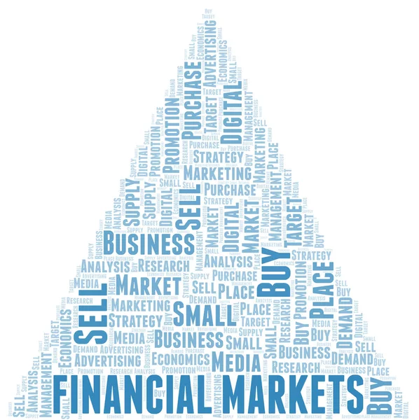 Financial Markets mot nuage. Vecteur réalisé uniquement avec du texte . — Image vectorielle