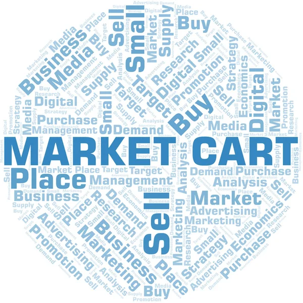 Market Cart palabra nube. Vector hecho solo con texto . — Archivo Imágenes Vectoriales