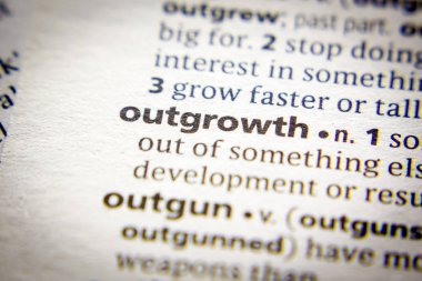 Sözlükte sözcük veya tümcecik Outgrowth.