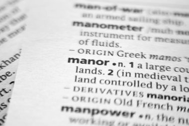 Sözlükteki sözcük veya tümcecik Manor.